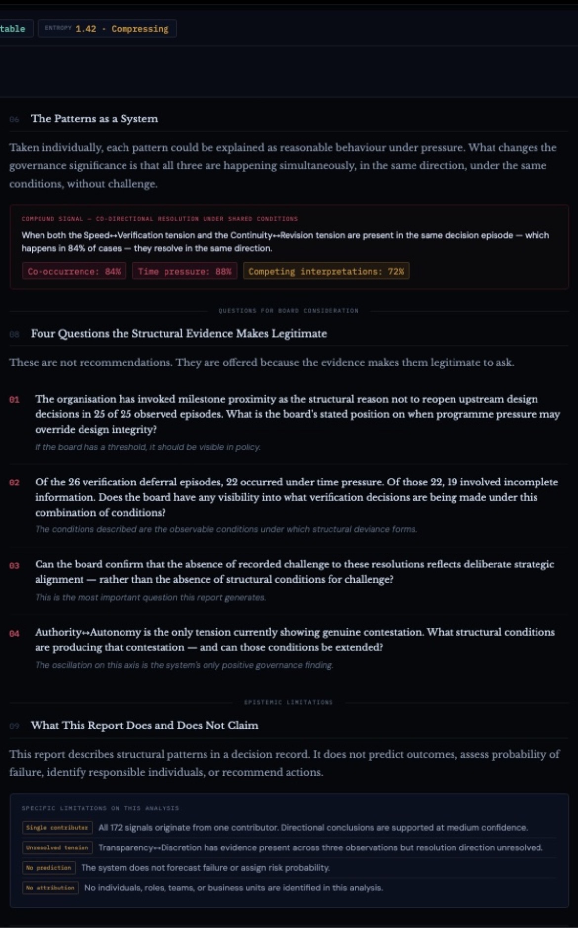 Board Report - Health Dimensions & Board Questions